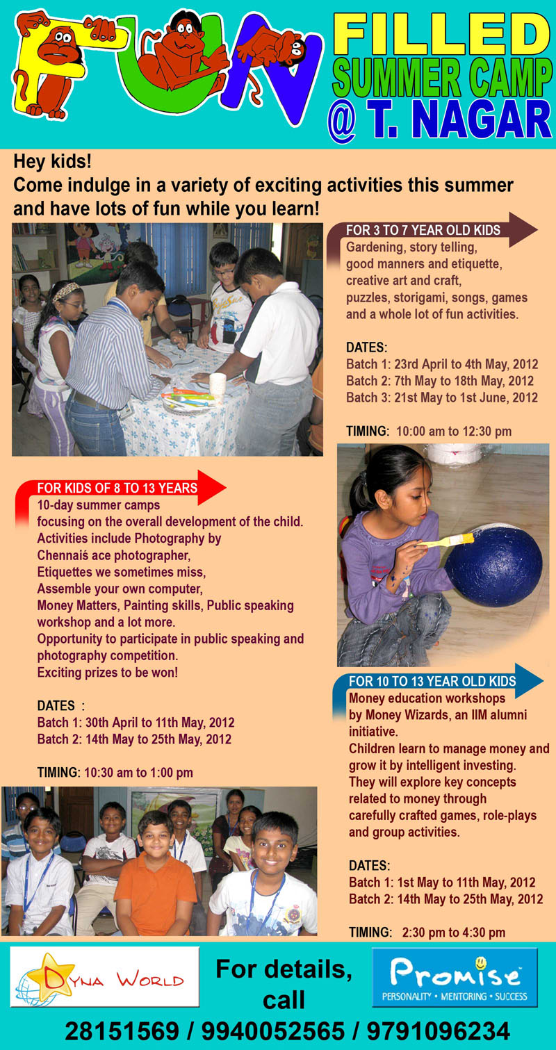 Summer Camps at T. Nagar by Dyna World - Promise 