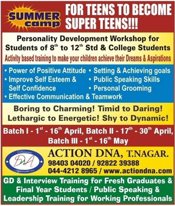 Personality Development summer camps for teens