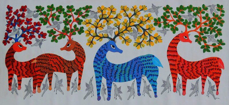 Gond Art deer