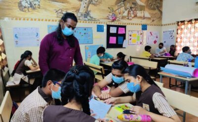 Sai Srinivas English teacher in his class