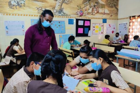 Sai Srinivas English teacher in his class