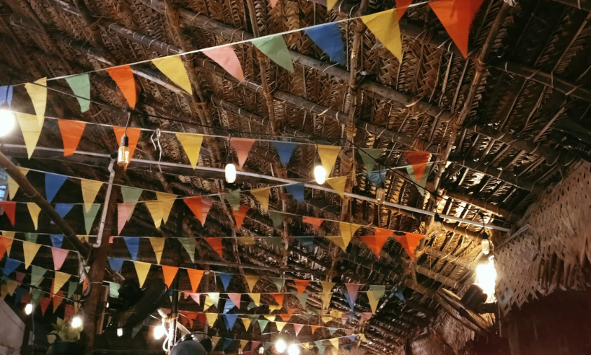 decorated pandal at Sevvandhi Nadeshwarar temple